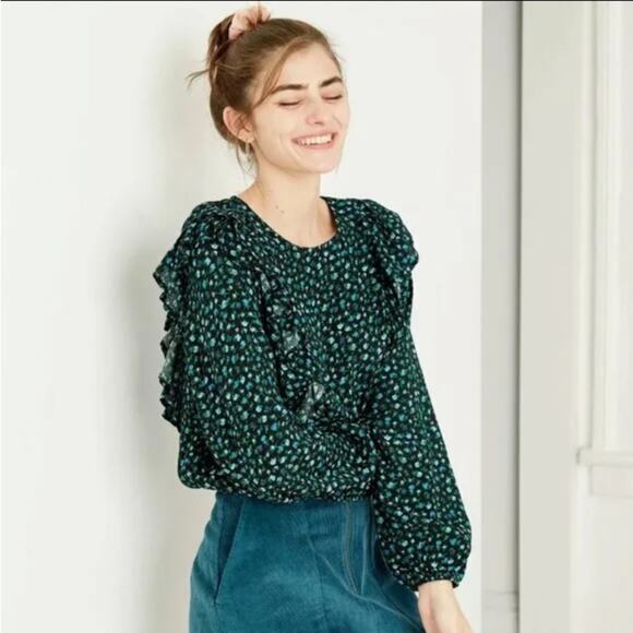 wild fable Tops - Wild Fable NWT Floral Print Long Sleeve Size S Elastic on Wrist and Waist